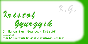 kristof gyurgyik business card